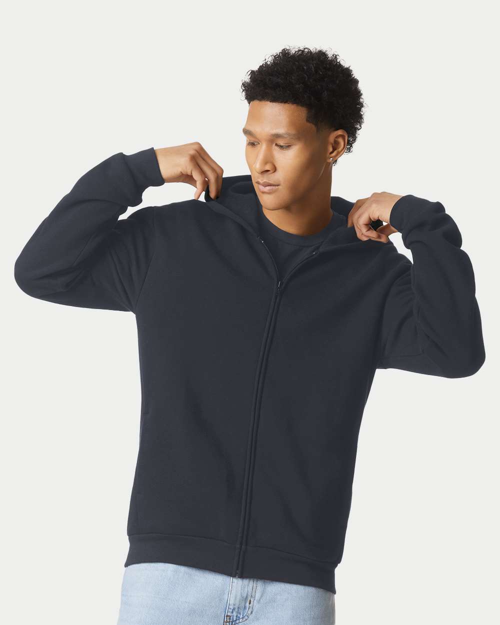 American Apparel RF497 - ReFlex Fleece Full-Zip Hoodie - Black