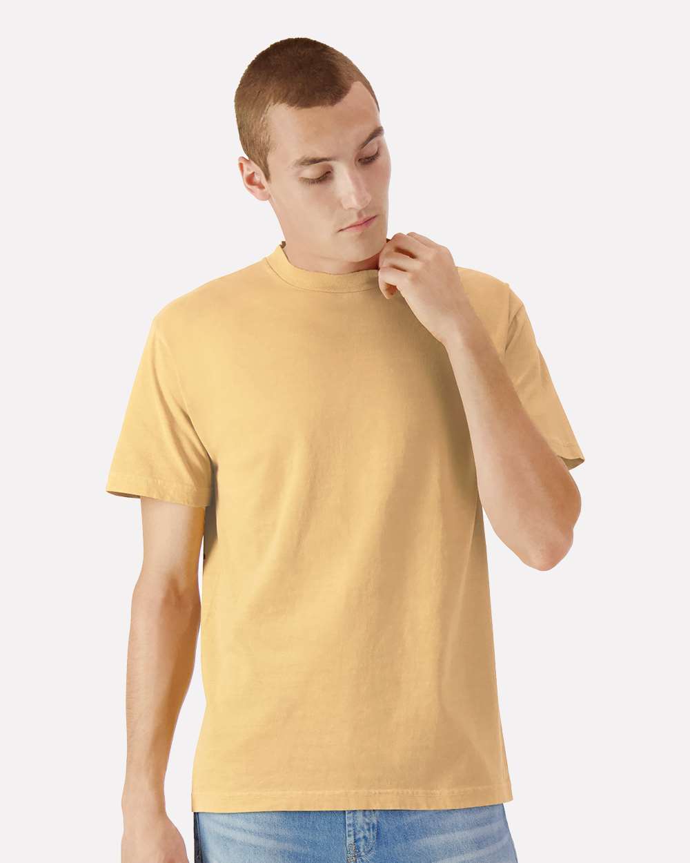 American Apparel 1301GD - Unisex Garment-Dyed Heavyweight Cotton Tee - Faded Mustard