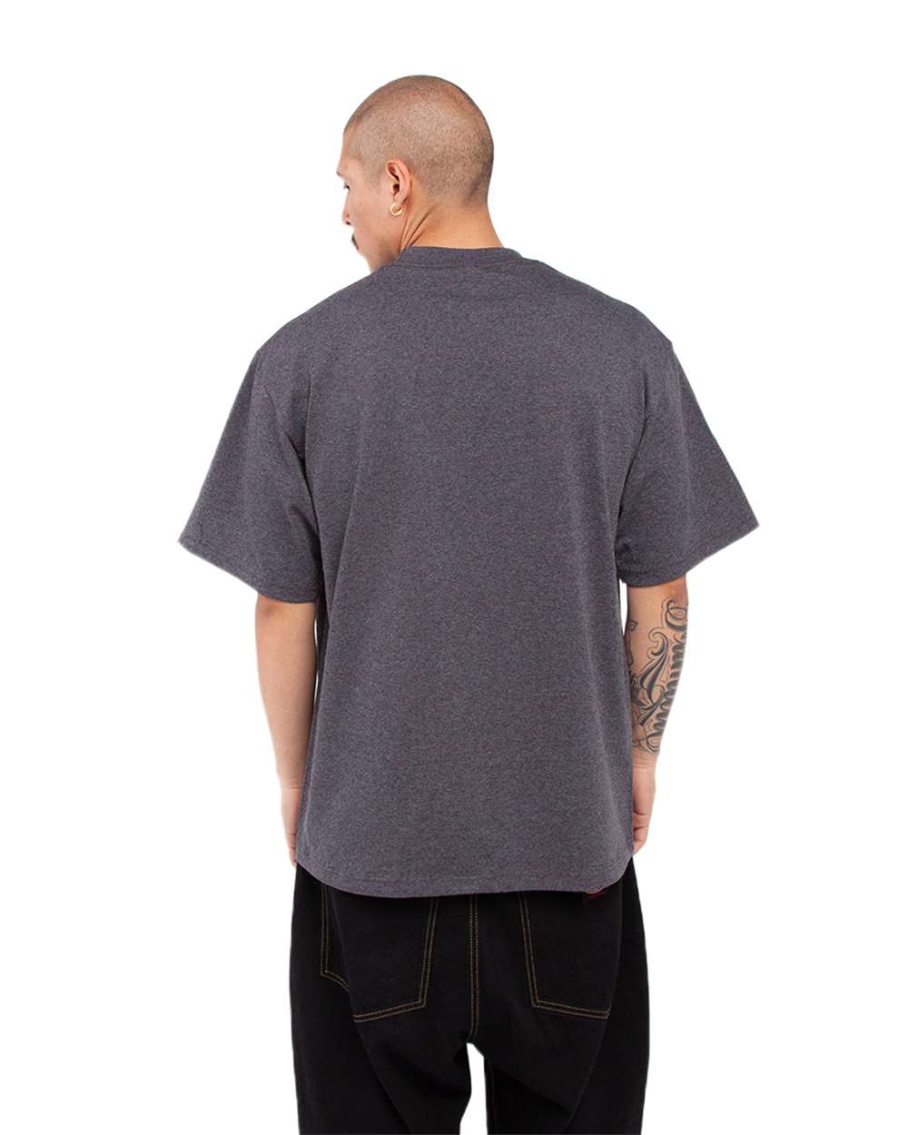 Shaka Wear SHMHSS - Unisex Max Heavyweight T-Shirt - Charcoal Grey Heather Back