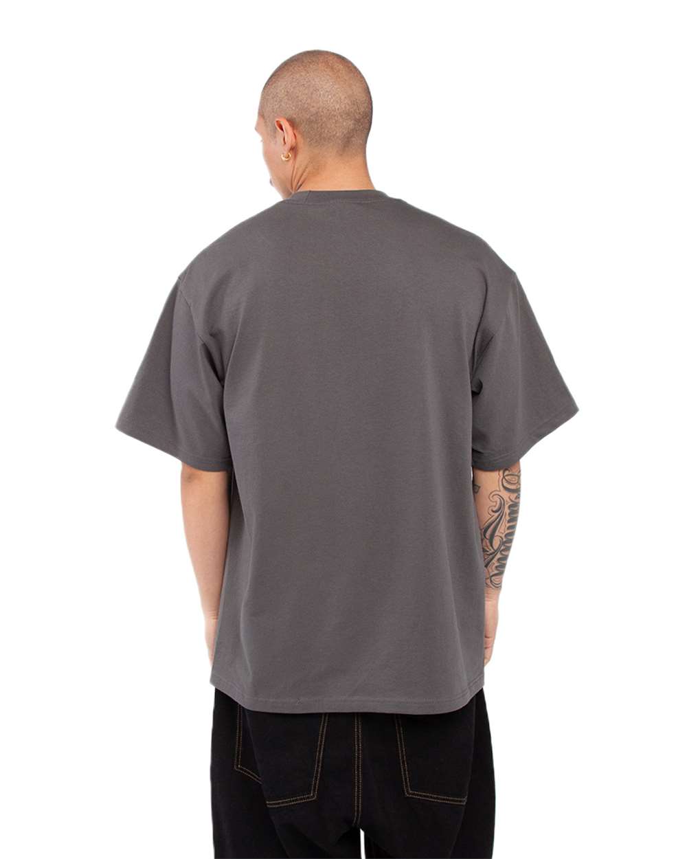 Shaka Wear SHMHSS - Unisex Max Heavyweight T-Shirt - Dark Grey Back