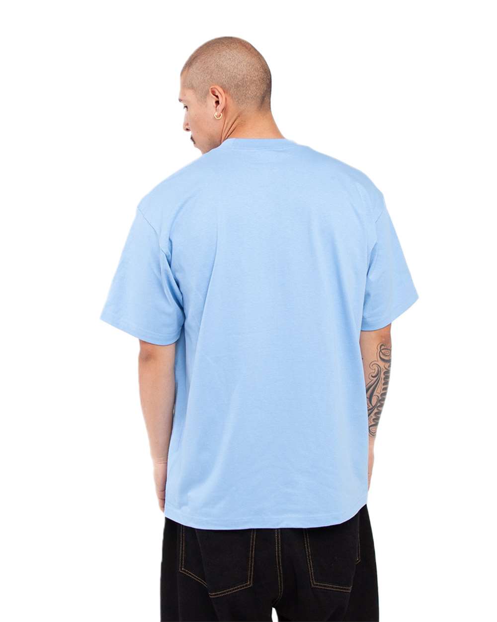 Shaka Wear SHMHSS - Unisex Max Heavyweight T-Shirt - Sky Blue Back